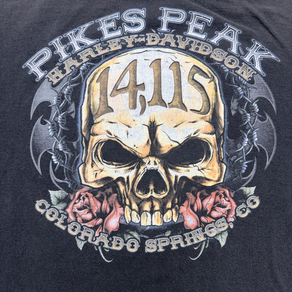 Harley Davidson Mens 3XL Black Graphic T-Shirt Eagle Skull Fanatics RN136380
